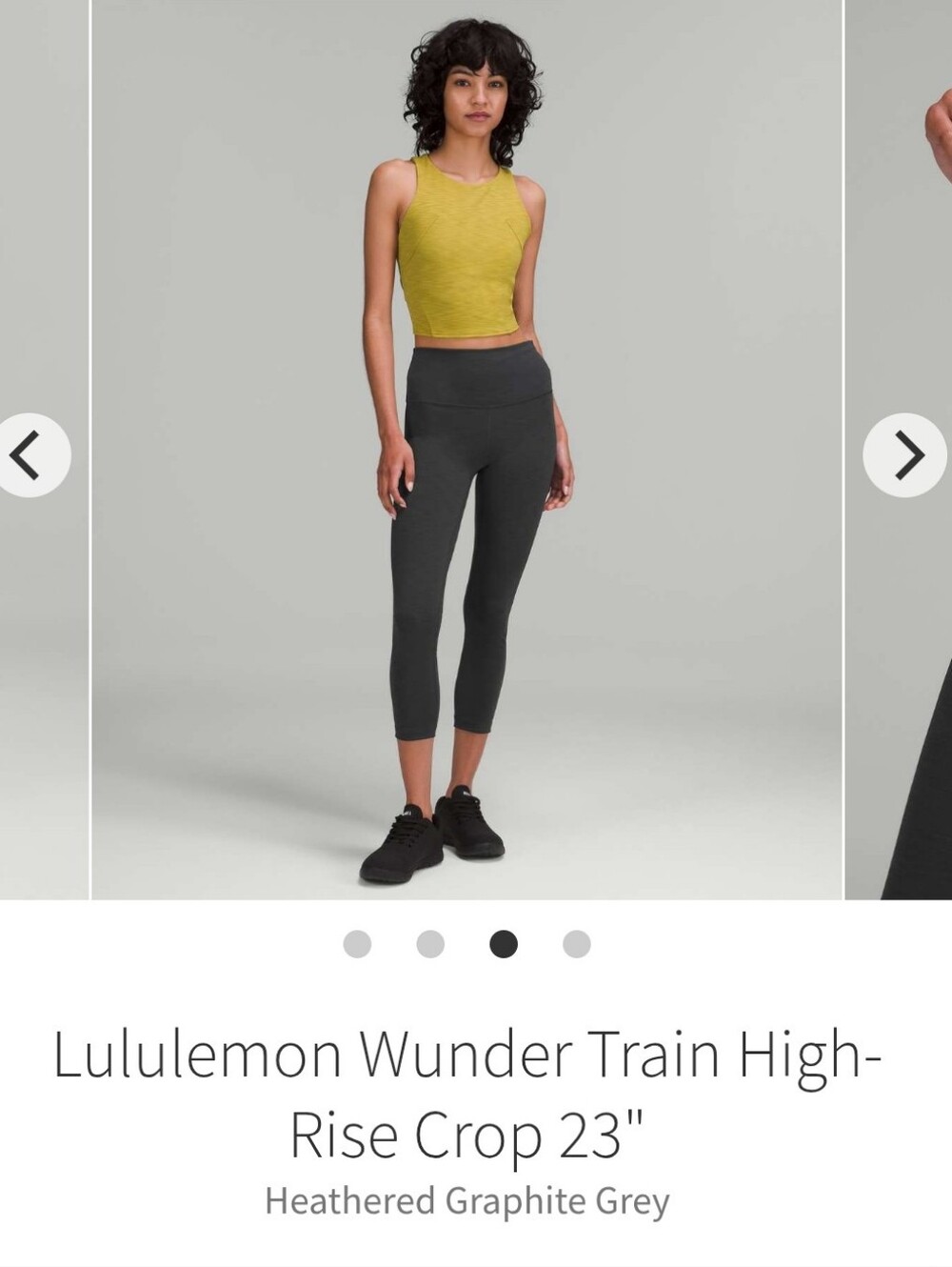 lululemon athletica Wunder Train High-Rise Crop 23" Heathered Graphite Grey Sz 8